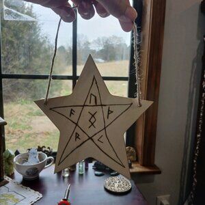 Protective Pentacle/Star with Norse Runes